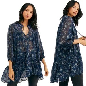 Free People Keeping Up with Kara Sheer Tunic XS